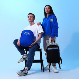 Рюкзак текстильный Awesome, 46х30х10 см, вертик карман, цвет чёрный - Nazamok фото 3