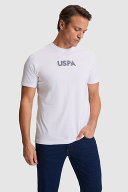 Erkek Beyaz Regular Fit Bisiklet Yaka Basic Ti__rt - U.s. polo assn фото 3
