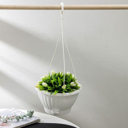 Кашпо уличное для цветов Альтернатива «Мирабель», 2.5 л, подвесное, с прикорневым поливом, пластик, белое