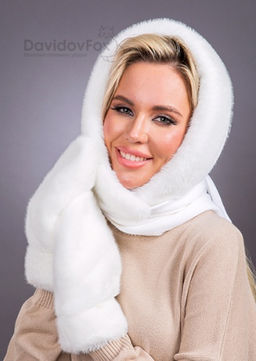 Комплект экомех платок белый, варежки