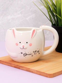 Кружка керамическая Rabbit dream big, white