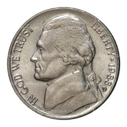 Монета 5 центов 1988 года D США