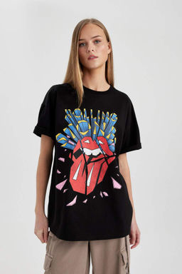 Футболка Oversize с круглым вырезом и короткими рукавами Rolling Stones
