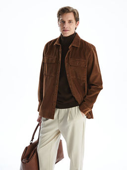 Rahat Kal?p Uzun Kollu Kadife Erkek Dokulu G?mlek