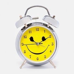 Будильник «Смайл», циферблат d=11.5 см, с подсветкой, от батареек 1хАА (не в комплекте), хром