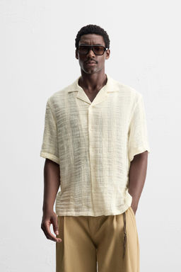 COTTON-LINEN JACQUARD SHIRT - Zara фото 2