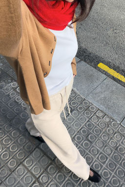 PANTAL?N INTERLOCK EFECTO LAVADO / Crudo - Zara фото 4