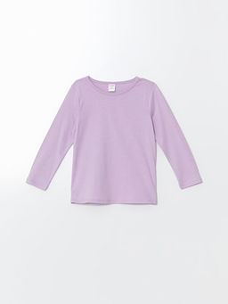 Bisiklet Yaka Uzun Kollu Basic K?z Bebek Ti??rt