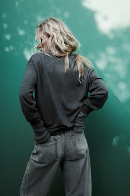 HIGH-WAIST TRF WIDE-LEG JEANS WITH CROSSOVER WAISTBAND - Zara фото 37