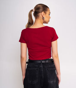 Топ #ОКТ075002, бордовый - Dommod фото 3