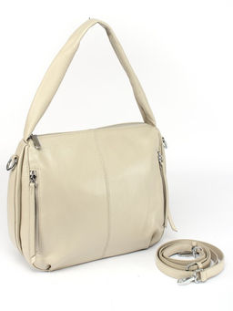 Сумка женская натуральная кожа GU 2033-6615, 1отд+карм/перег, плечевой ремень, св. бежевый SALE 259867