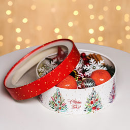 Коробка подарочная новогодняя с окном «С Новым годом» 21×21×8 см