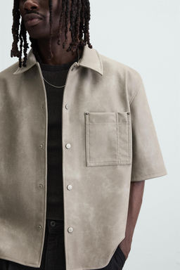 LEATHER EFFECT OVERSHIRT - Zara фото 5