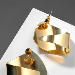 Серьги металл Геометрия заворот, цвет золото - Queen fair фото 2