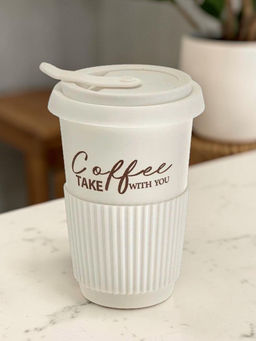 Стакан для кофе и чая с крышкой "Coffee" 450 мл белый Ф11-094L1