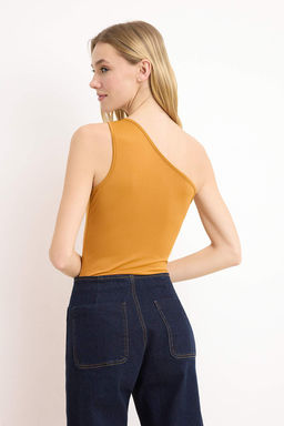 Siyah Vucuda Oturan Asimetrik Yaka Aksesuar Detayl? C?tc?tl? Esnek Orme Body TWOSS26BD00010 - Trendyolmilla фото 8