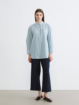 ?izgili Oversize Poplin Kad?n G?mlek Tunik