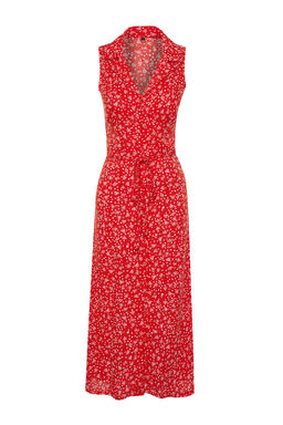 TRENDYOLMILLA K?rm?z? Cicekli Viskon Midi Dokuma Elbise TWOSS24EL00515  фото 9