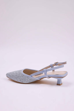 Bebek Mavi Orgu Detayl? Arkas? Ac?k Kad?n Kitten Topuklu Ayakkab? TAKSS25TO00039