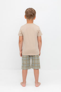 К 1528-1/тем.бежевый,шотландская клетка, пижама - Crockid фото 3