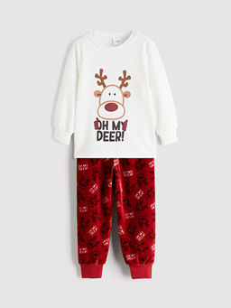 Bisiklet Yaka Y?lba?? Temal? Erkek ?ocuk Pijama Tak?m?