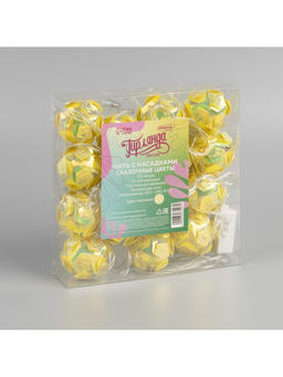 Гирлянда Нить 4.5 м с насадками Цветочные шары, IP20, прозрачная нить, 15 LED, свечение тёплое белое, 220 В - Luazon lighting фото 9