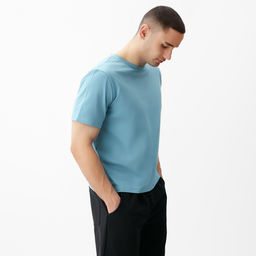 Футболка мужская MINAKU REGULAR FIT: цвет голубой, р-р 48