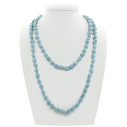 Бусы туркенит (имитация бирюзы), галтовка, длинные 120см