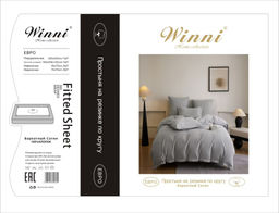 КПБ Mency Winni Бархатный Сатин на резинке по кругу MENBSR04 Евро