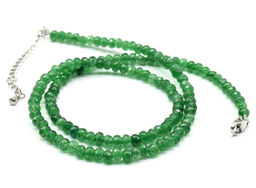 Бусы из камня кальцита рондель гр.4*3мм, цв.авантюрин зеленый, 44,5см