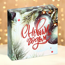 Коробка под 4 конфеты новогодняя «С Новым годом», 12.5×12.5×3.5