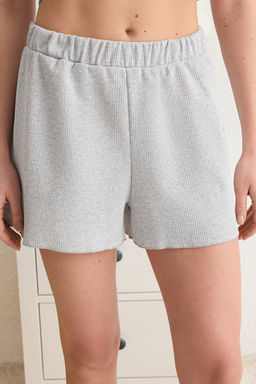 Trendyolmilla Lacivert Yaka Detayl? Waffle Kumas Sortlu Orme Pijama Tak?m? THMSS25PT00113 фото 10