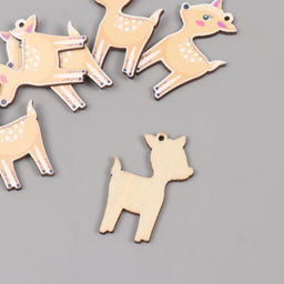 Декор для творчества дерево «Оленёнок», набор 6 шт., 4×2.6×0.3 см