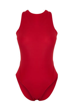 TRENDYOLMILLA K?rm?z? Halter Yaka S?rt Dekolteli Regular Mayo TBESS25MA00038  фото 5