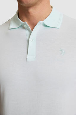 Erkek Su Ye_ili Regular Fit Polo Yaka Basic Ti__rt