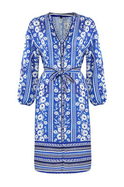 Cicek Desenli Dokuma Plaj Midi Elbise TBESS25EL00012 - Trendyolmilla фото 6