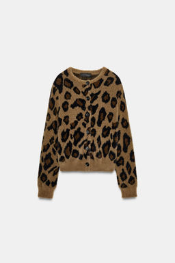 ANIMAL JACQUARD KNIT CARDIGAN - Zara фото 6