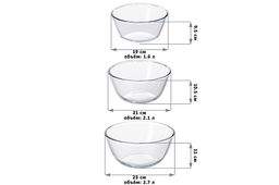 Набор 3 салатников 1,6 л, 2,1 л, 2,7 л Crystal glass стекло - Elan gallery фото 2