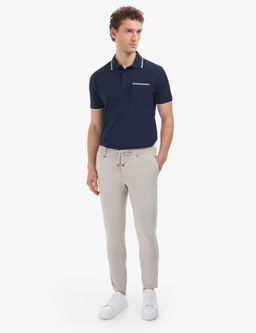 Lacivert Regular Fit %100 Pamuk D__meli Polo Yaka Ti__rt