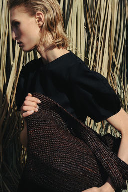 BOLSO SHOPPER RAFIA / Chocolate - Zara фото 3