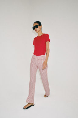 PANTAL?N RAYAS ZW COLLECTION / Rojo / Blanco