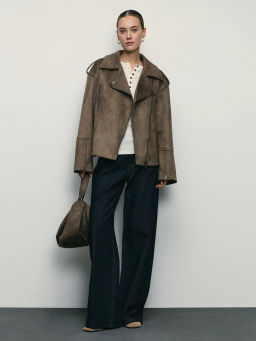 Куртка из искусственной замши с ремнём / Zarina  фото 2