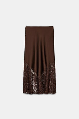 ZW COLLECTION SATIN LACE SKIRT - Zara фото 6