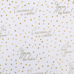 Цена за 10 шт. Бумага упаковочная глянцевая «Пожелания», двусторонняя, 40×60 м