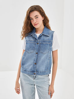 G?mlek Yaka Kad?n Jean Yelek