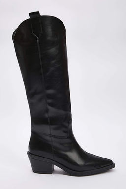 Kahverengi Suet Sivri Burun Blok Topuklu Kad?n Kovboy Cizme TAKAW26CZ00038 - Trendyolmilla фото 8