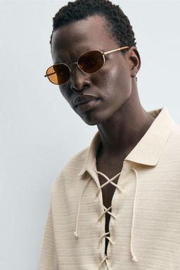 TEXTURED DRAWSTRING POLO SHIRT - Zara фото 7