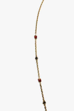 METAL NECKLACE WITH FLOWERS AND BOTTLE - Zara фото 5