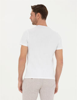 Beyaz Slim Fit Ti__rt - Pierre cardin фото 5