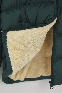 Yesil Duz/Basic Kal?n Kapusonlu Regular Unisex Cocuk Mont TKDAW26MO00008 - Trendyolmilla фото 4